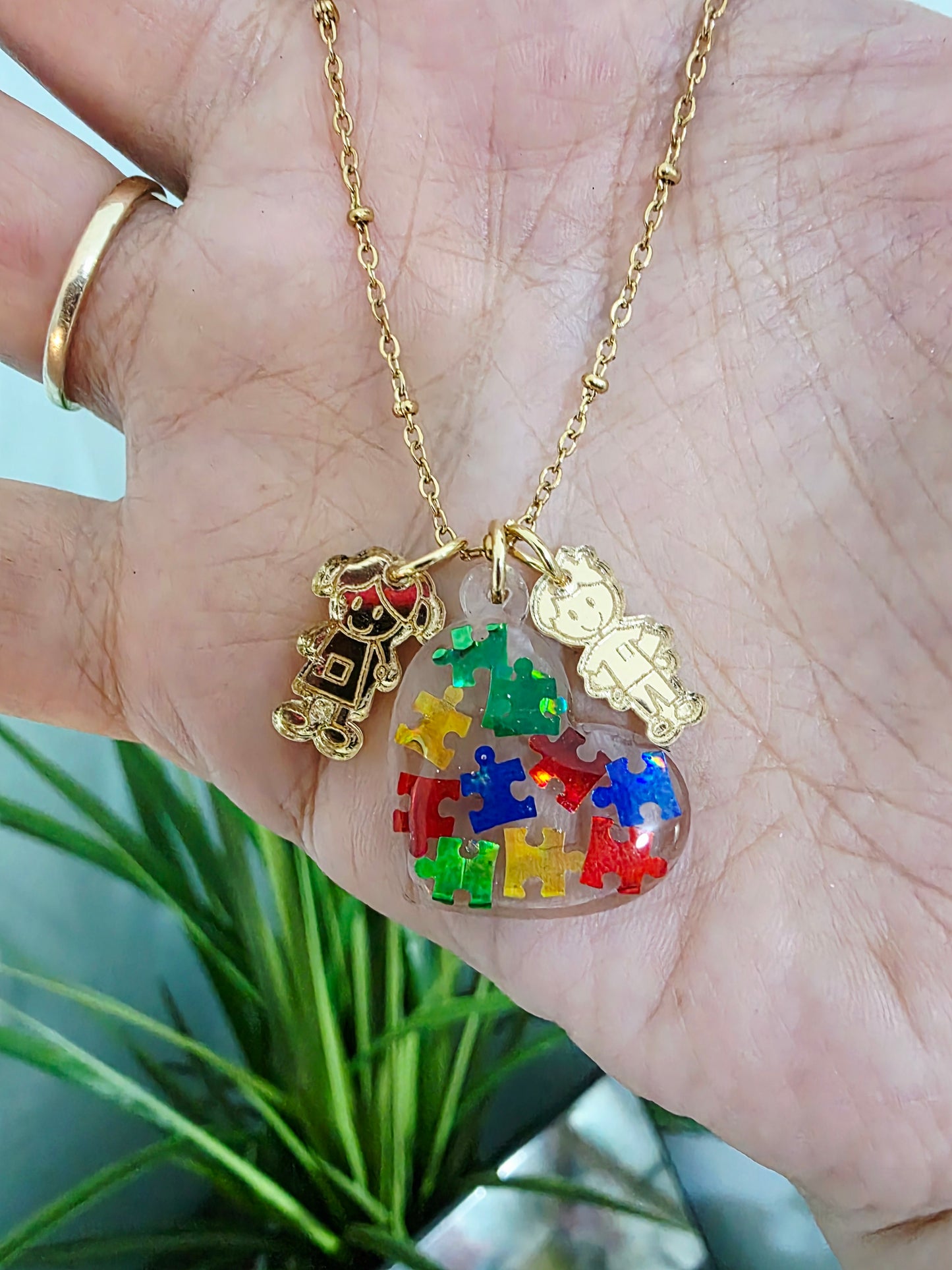 Corazón de Autismo Collar