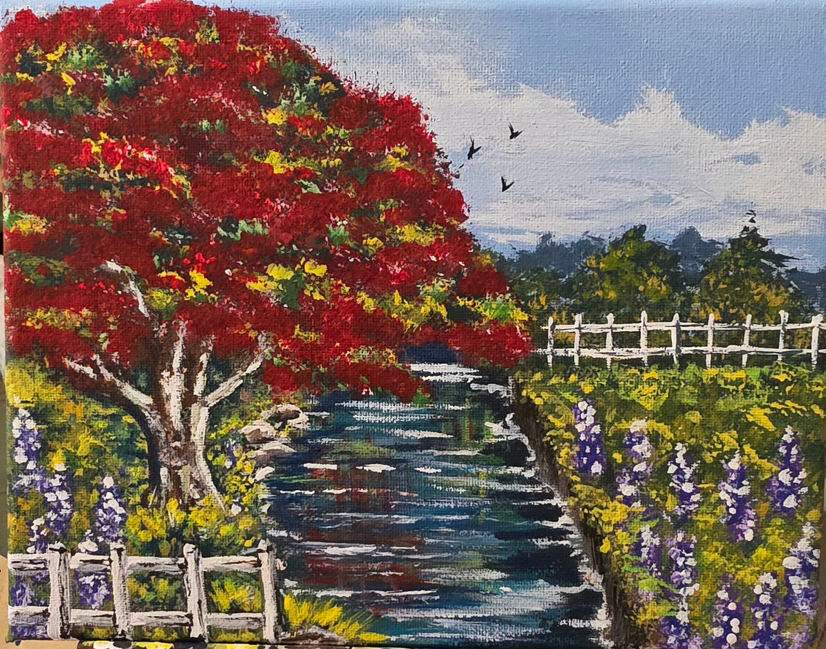 Flamboyan en el río