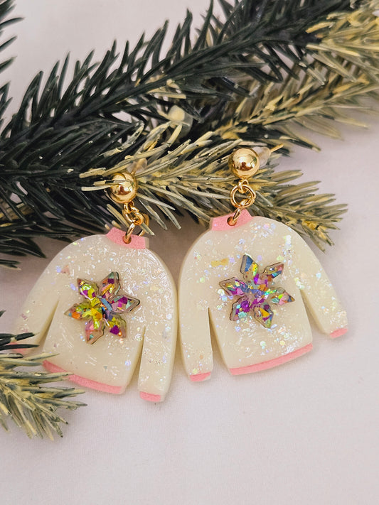 Christmas Snowflake Sweater Earrings