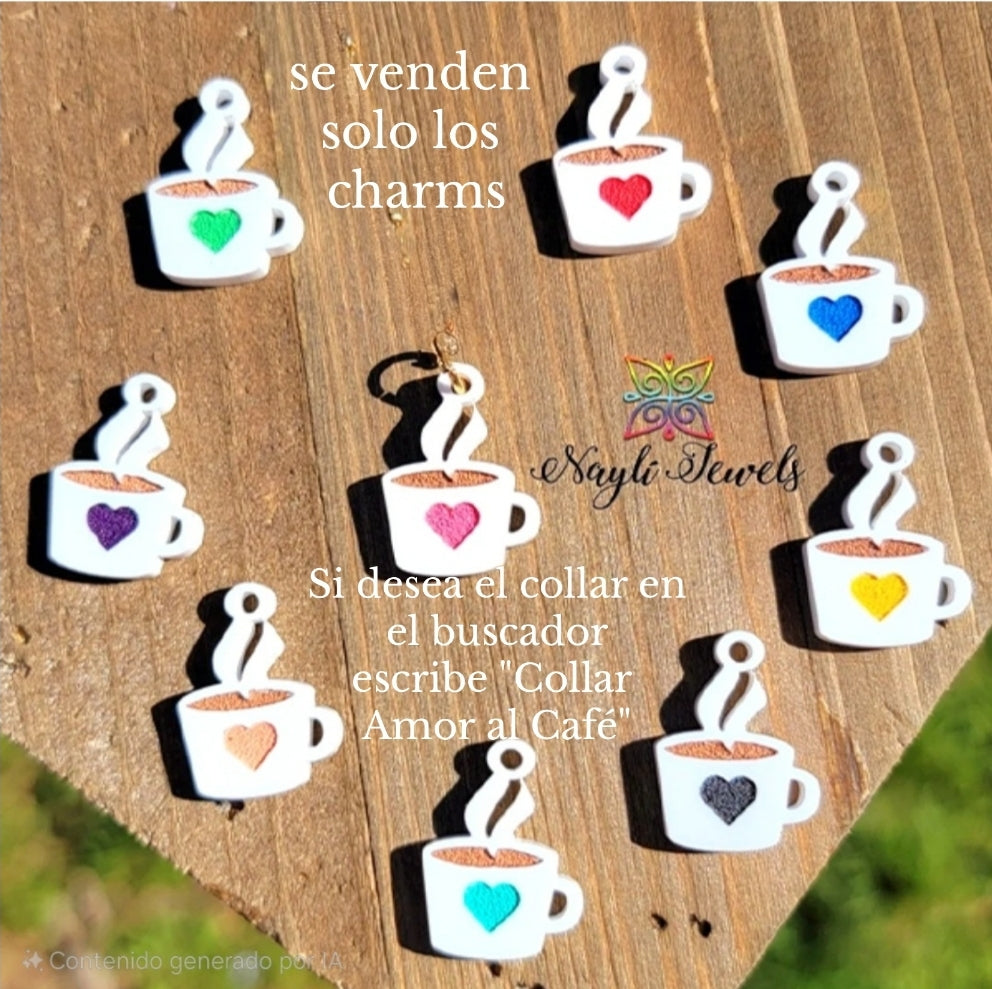 Taza de café con corazón (charm)