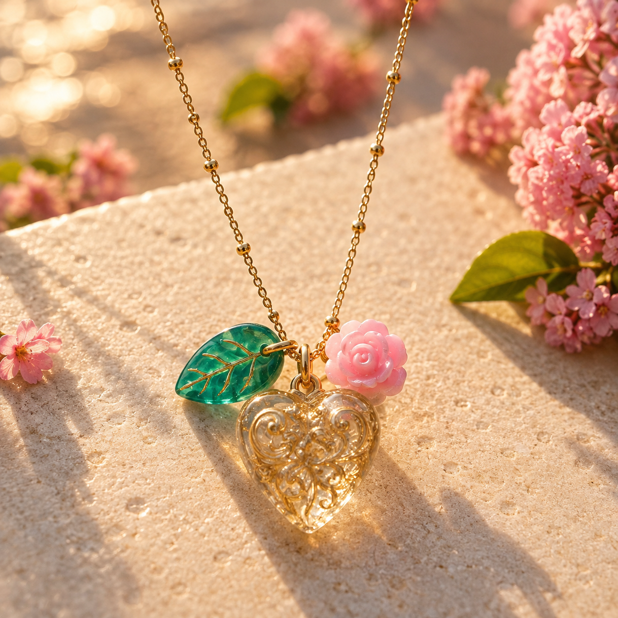 Corazón con rosa