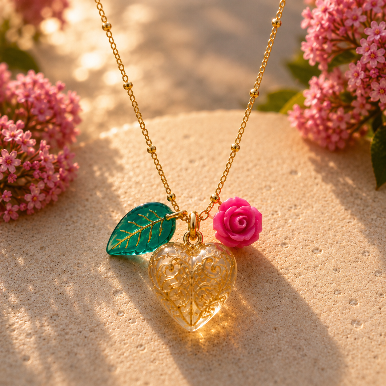 Corazón con rosa