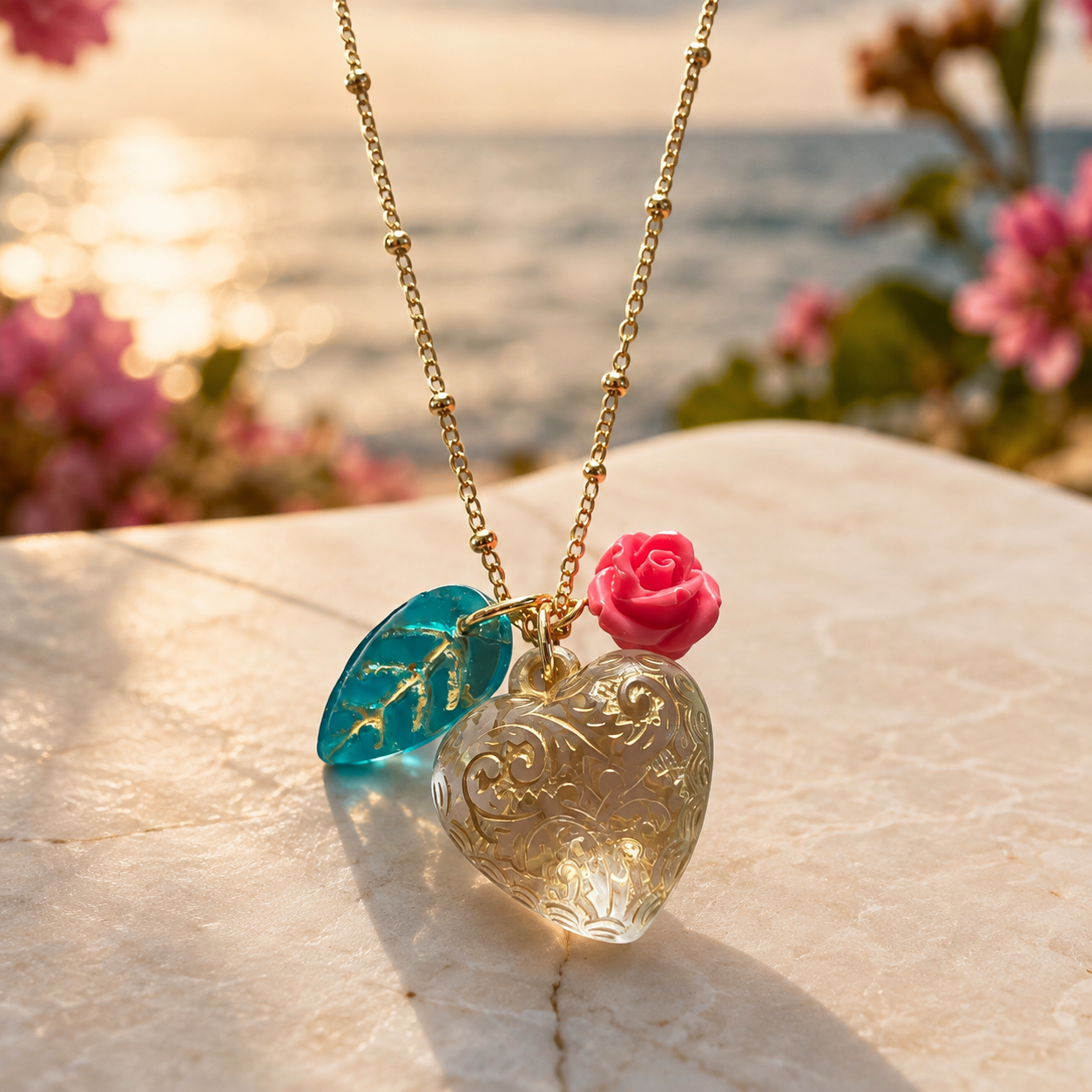 Corazón con rosa