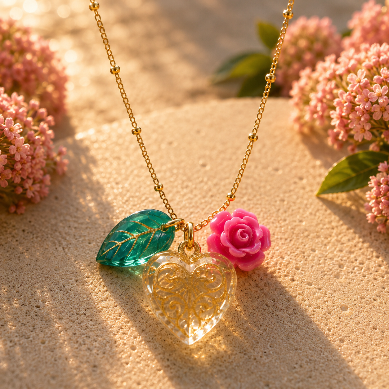 Corazón con rosa