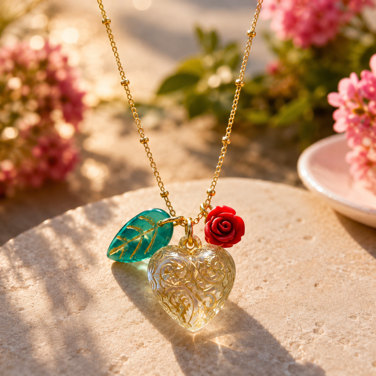Corazón con rosa
