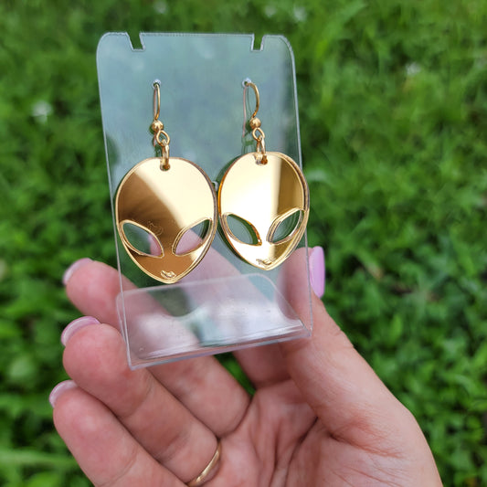 Golden Alien Earrings